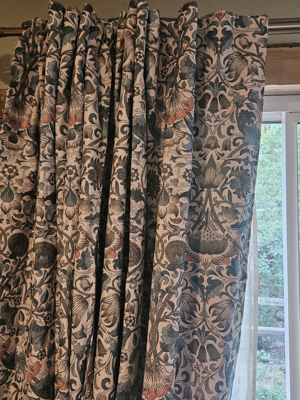 Gorgeous William Morris & Co 96x50 BLACKOUT Curtain Panels Set of 2